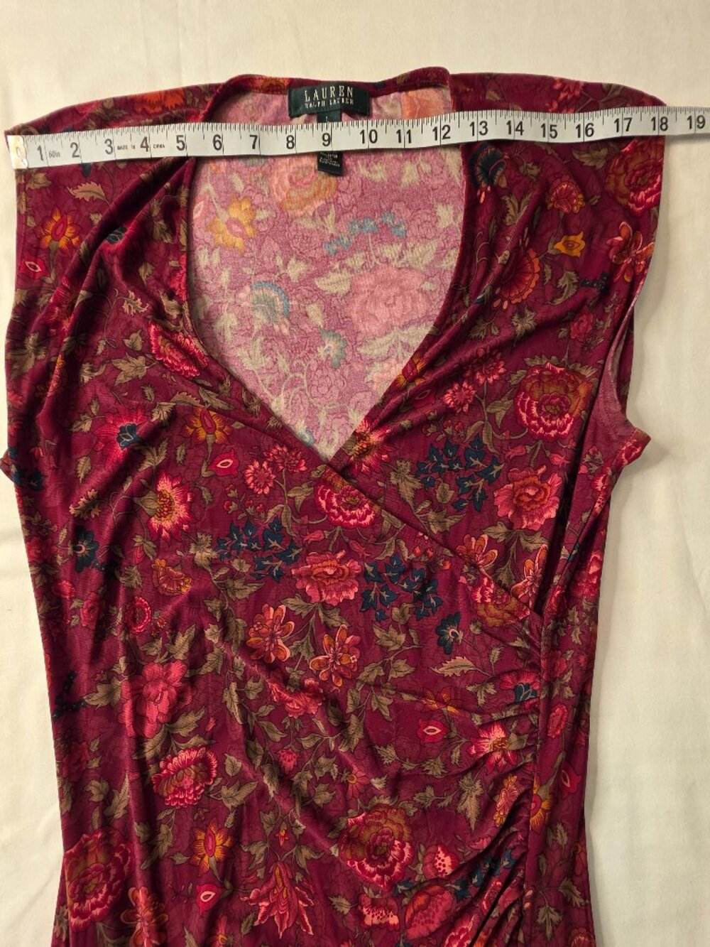Lauren Ralph Lauren Floral Wrap Dress, Size Large - Picture 3 of 7